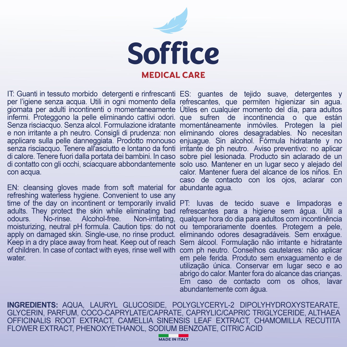 GUANTO IGIENE CORPO - 12 pezzi - 10 Confezioni